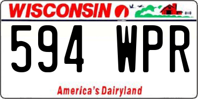 WI license plate 594WPR