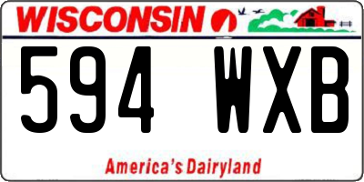WI license plate 594WXB