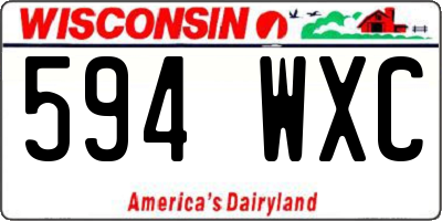 WI license plate 594WXC