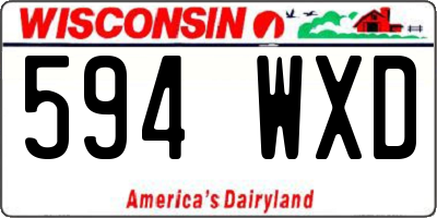 WI license plate 594WXD