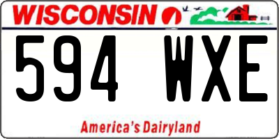 WI license plate 594WXE