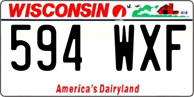 WI license plate 594WXF