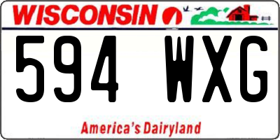 WI license plate 594WXG