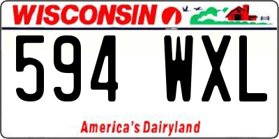 WI license plate 594WXL