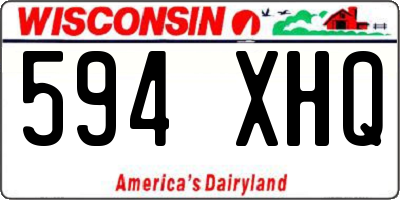 WI license plate 594XHQ
