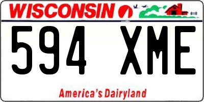WI license plate 594XME