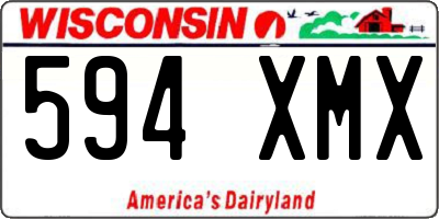 WI license plate 594XMX