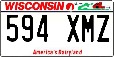 WI license plate 594XMZ