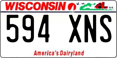 WI license plate 594XNS
