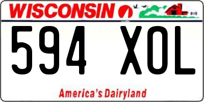 WI license plate 594XOL