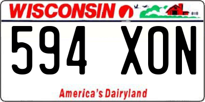 WI license plate 594XON