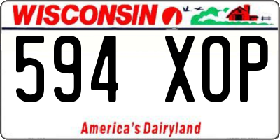 WI license plate 594XOP