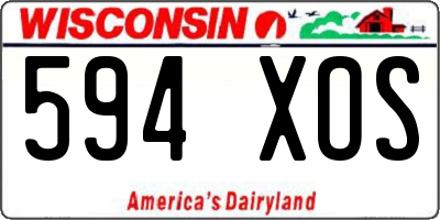 WI license plate 594XOS