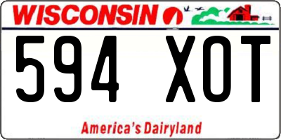 WI license plate 594XOT