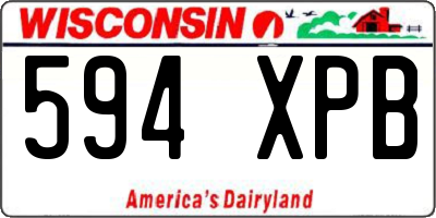 WI license plate 594XPB