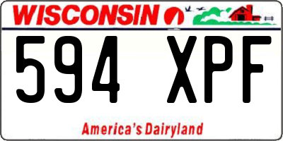 WI license plate 594XPF