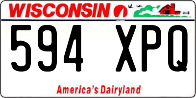 WI license plate 594XPQ