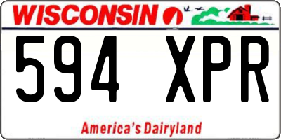 WI license plate 594XPR