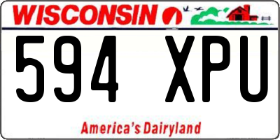 WI license plate 594XPU