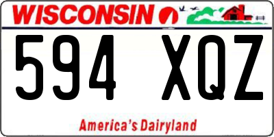 WI license plate 594XQZ