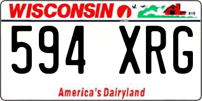 WI license plate 594XRG