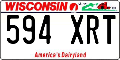 WI license plate 594XRT