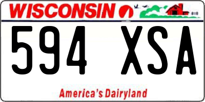 WI license plate 594XSA