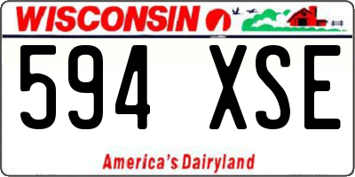 WI license plate 594XSE
