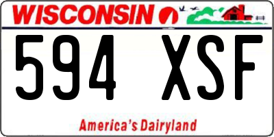 WI license plate 594XSF