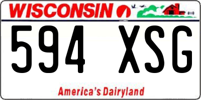 WI license plate 594XSG