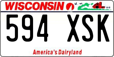 WI license plate 594XSK
