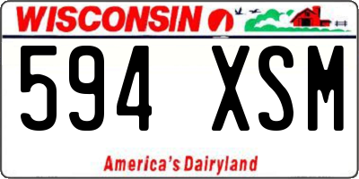WI license plate 594XSM