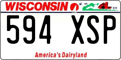 WI license plate 594XSP