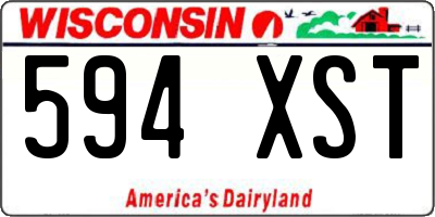 WI license plate 594XST