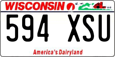 WI license plate 594XSU