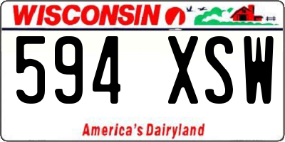 WI license plate 594XSW