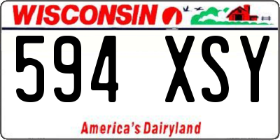 WI license plate 594XSY