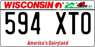 WI license plate 594XTO