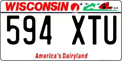 WI license plate 594XTU