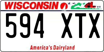 WI license plate 594XTX