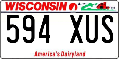WI license plate 594XUS
