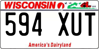 WI license plate 594XUT