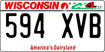 WI license plate 594XVB