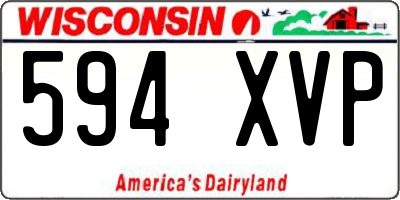 WI license plate 594XVP