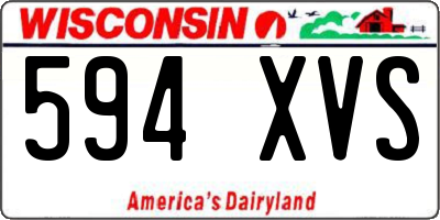 WI license plate 594XVS
