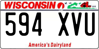 WI license plate 594XVU