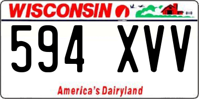 WI license plate 594XVV