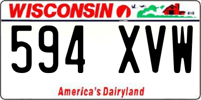 WI license plate 594XVW