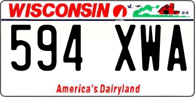 WI license plate 594XWA