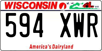 WI license plate 594XWR